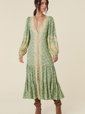 Madame Peacock Button Through Gown - Southern Hippie
