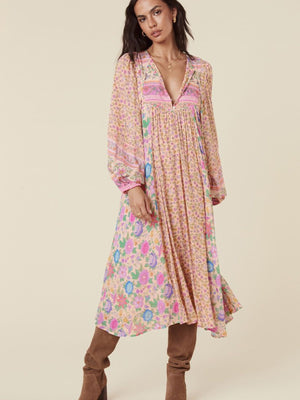 Mossy Patchwork Boho Dress - Southern Hippie