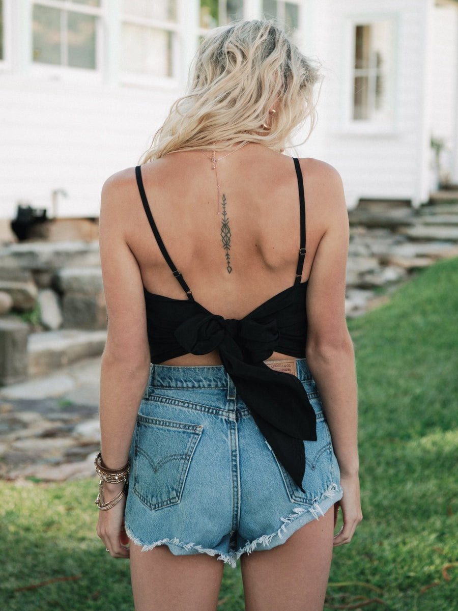 Black Onxy Tie Back Top from Southern Hippie in Austin, Texas