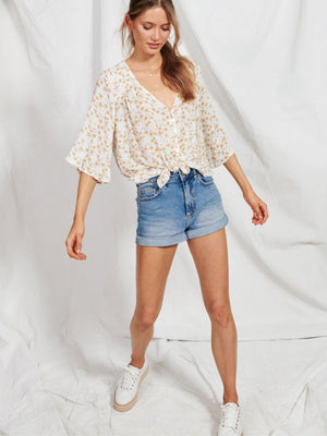 Jax Ditsy Crinkle Blouse - Southern Hippie